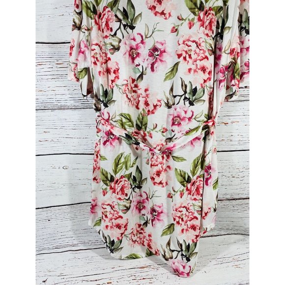 Show Me Your Mumu Pink Floral Intimate Robe Kimono Women Size One Size Belt - Picture 8 of 12